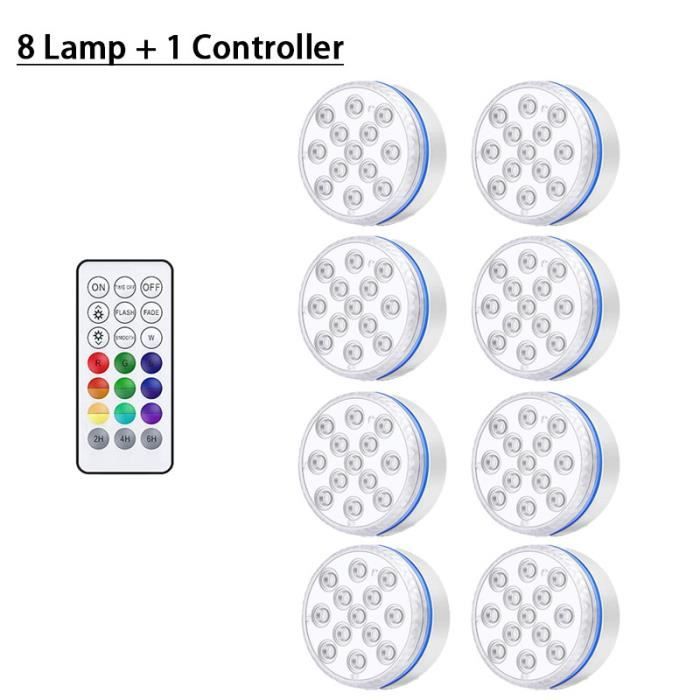 Lampe LED Submersible Rechargeable Pour Piscine - 16 Couleurs, Télécommande, IP68 - Idéal Bassin, Fontaine, Mariage