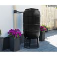 NATURE Récupérateur d'eau kit - 210 litres - Forme tonneau - Traité anti-UV - Fabriqué en Europe - Noir-1