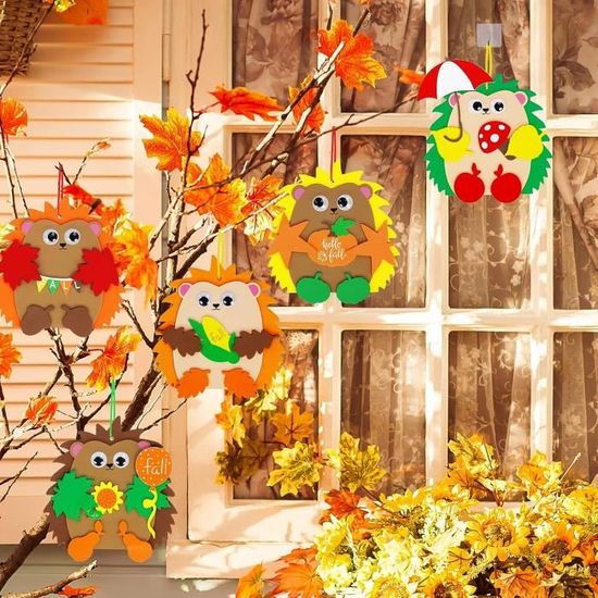 QEEQPF Kit DIY Hérisson 6 Pièces - Décoration Feutre Avec Guirlandes Pour Automne Et Fêtes | Enfants Et Adultes