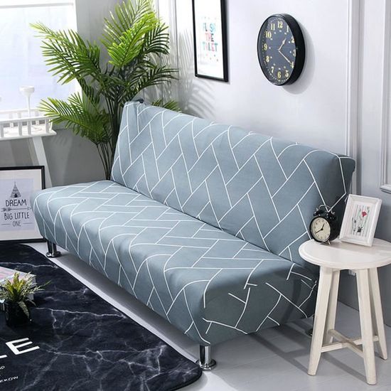 CLYCHAT - Housse de canapé-lit en polaire, sans accoudoirs, pliable