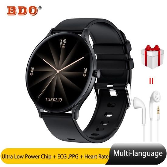Montre connectee QW13 montre intelligente femmes pression arterielle frequence cardiaque sport Fitness montres Ultra Type White Cdiscount Telephonie