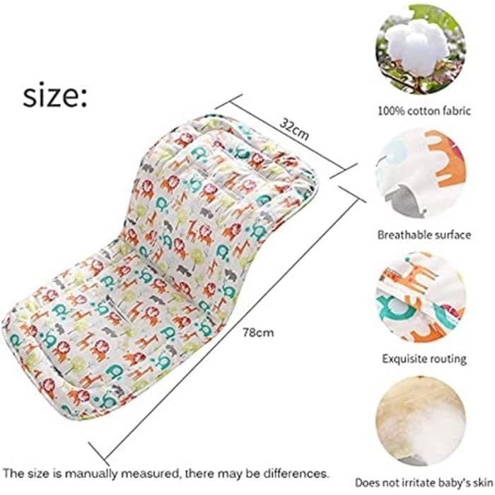 Coussin Universel Poussette Bébé - Rembourrage Confort - Siège Réversible - Matelas Cotton - Pour Chaise Haute Et Poussette