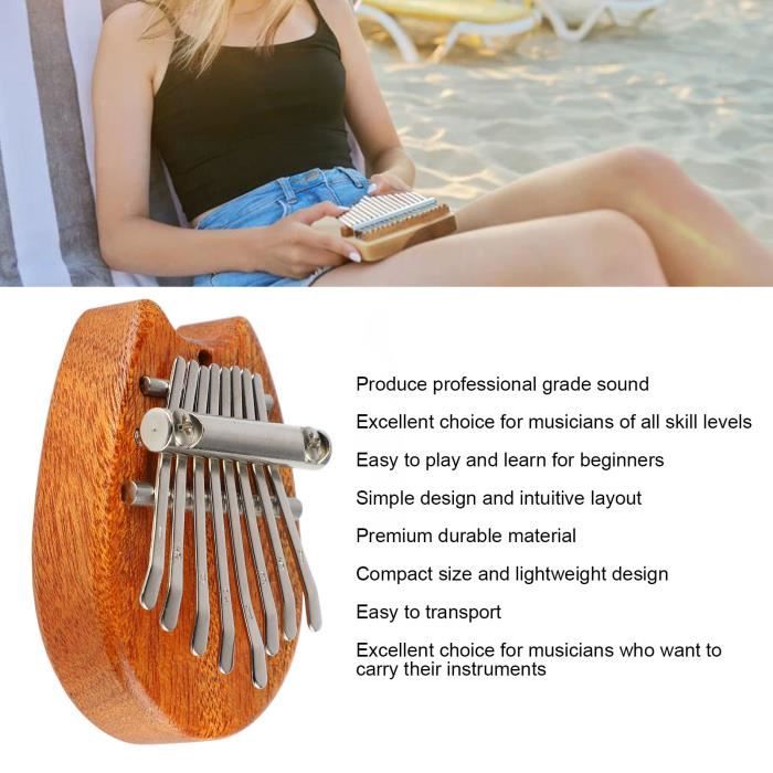 Mxzzand piano à pouce 8 tons Mini Piano à pouce Kalimba 8 tons, cadeau