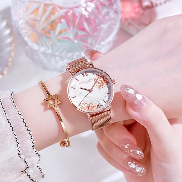 Montre en or rose femme discount