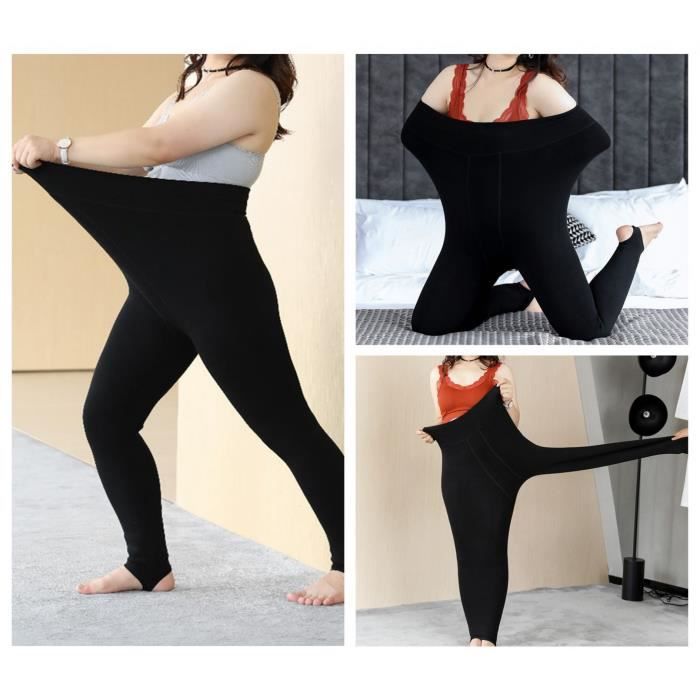 Leggings chauds en tricot rembourre pour femmes grande taille Noir Noir Cdiscount Sport