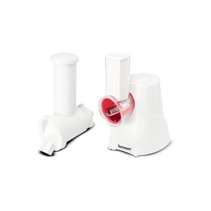 COOCHEER - Râpe électrique Multifonction 5 En 1 - 150W, 5 Lames Interchangeables - Pour Légumes, Fruits, Fromage