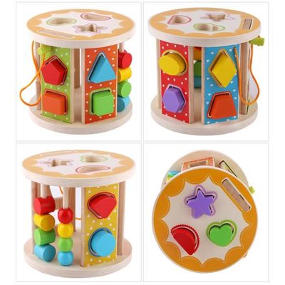 Cube D Activite En Bois Cube De Tri De Formes Jeu Cubes En Bois Jouets Educatifs Pour Bebe Jouet Enfant 0 3 Ans Cylindre Cdiscount Jeux Jouets