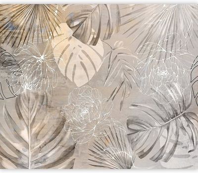 Papier Peint Intissé FEUILLES VERTES 225 Cm X 250 Cm