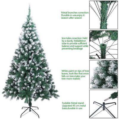Sapin De Noël Artificiel Kidsgigglz 210 Cm - PVC Effet Neige, 750 Branches, Base Métallique - Pour Intérieur Et Extérieur