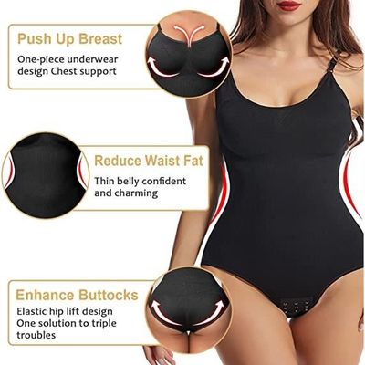 Body Gainant Femme Sans Coutures - Bretelles Larges - Effet Ventre Plat - Crochet à L'entrejambe - Pour Tous Les Jours