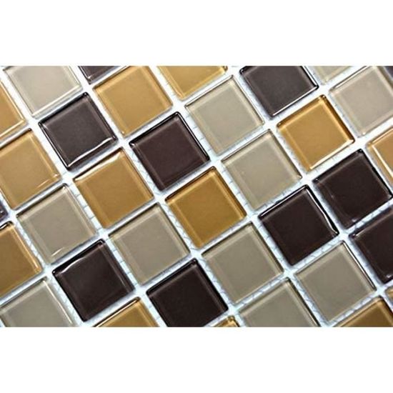 Braun Carreaux de Mosaique Translucide Composite Aluminium Beige Braun en Argent Noir 