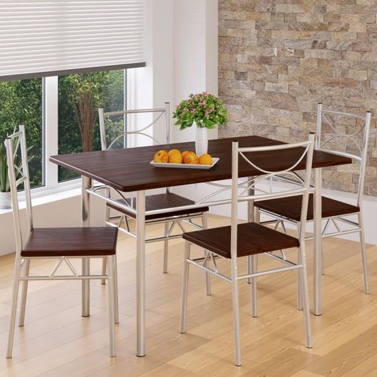 Ensemble chaises de salle à manger BOLTON, 3 pièces, Table de salle à manger  avec 2 bancs, Pieds en plastique réglables en hauteur acheter en ligne à  bas prix