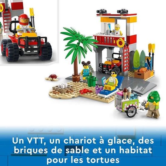 LEGO 60328 Le poste de secours sur la plage (City) (Ville) - Autour des  Briques