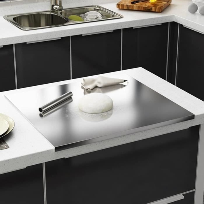 Awagas Grandes Planches à Découper En Acier Inoxydable 304, 50 X 50 Cm, Planche à Découper