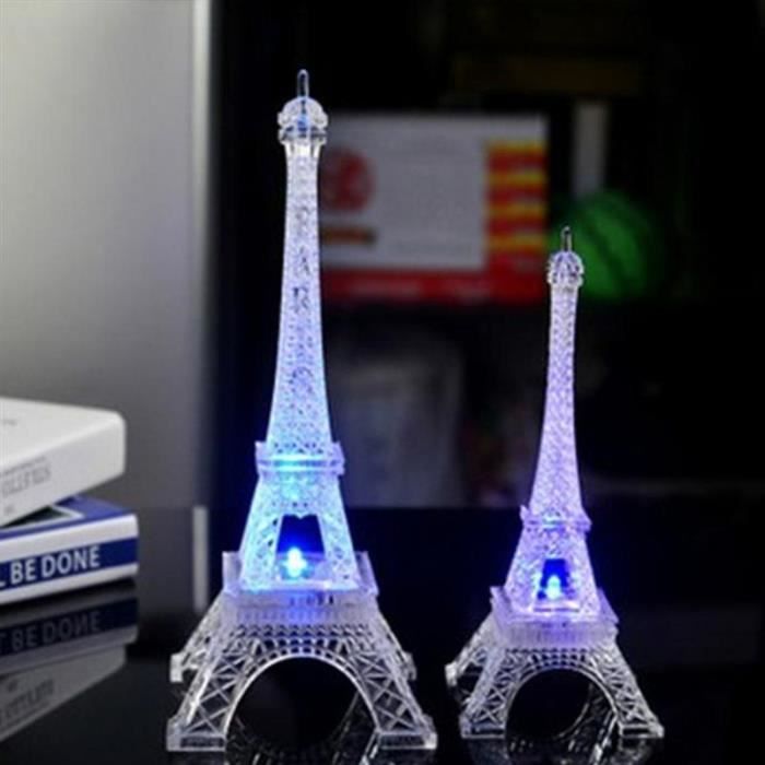 Tour Eiffel Paris en matière plastique pour enfants, chambres. LED.