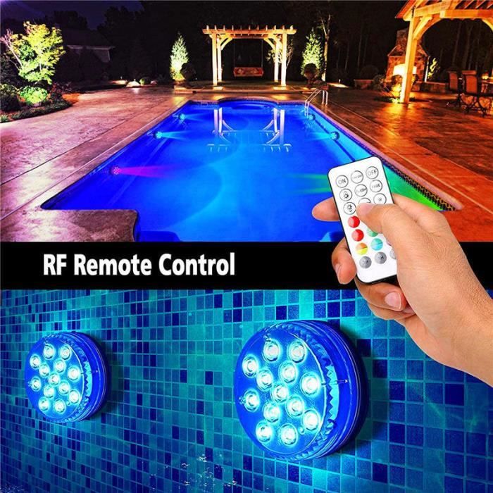 Lampe LED Submersible Rechargeable - Télécommande, 16 Couleurs, IP68 - Pour Piscine, Fontaine, Aquarium, événement