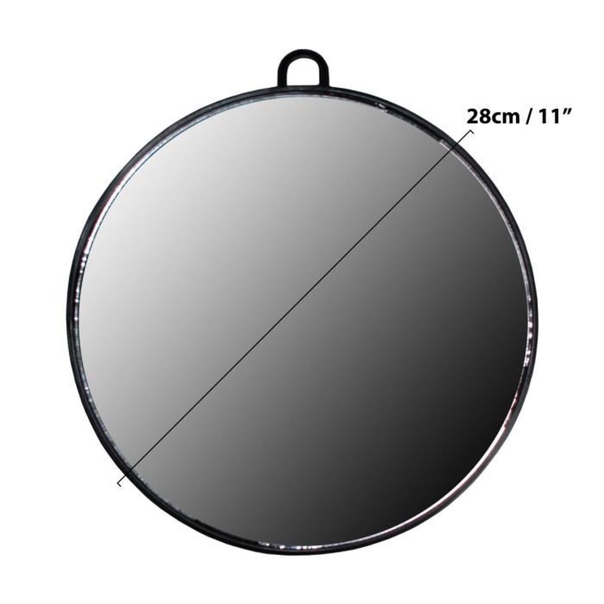 Miroir De Coiffeur Rond Noir Miroir Pour Salon Plastique Leger
