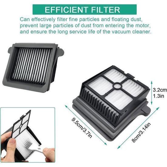 KiimSin Kit d'accessoires pour aspirateur eau et poussière Tineco Floor One S7 Steam - 2 brosses principales, 2 filtres HEPA et 1 brosse de nettoyage