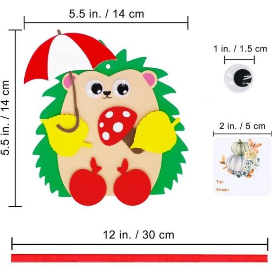 Kit D'Artisanat Hérisson Enfant,Bricolage D'Automne En Mousse