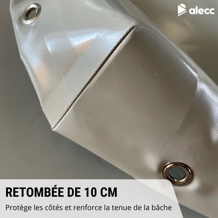 Bache 10x10 Bâche Remorque 180x130cm PVC 640g/m² - Fabrication Française étanche Et Solide Bâche Protection Remorque étanche