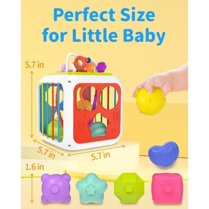 Table D'activités En Bois Pour Bébé 1 An Et Plus - Labyrinthe Perles, Trieur Formes, Jouet Montessori