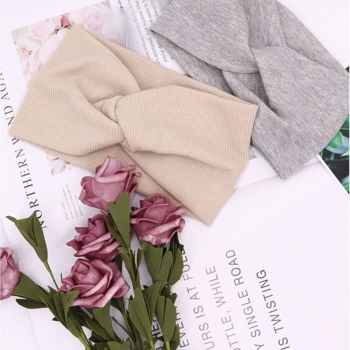 DRESHOW 4 Bandeaux Cheveux Femme | Style Boho Avec Fleurs | Élastique Confortable | Pour Sport, Yoga, Quotidien