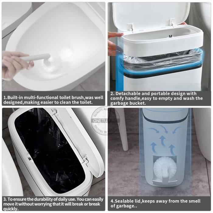 Poubelle,support De sac poubelle blanc De cuisine, séparation des déchets  De toilette, recyclage, outils De nettoyage - Type 40L - Cdiscount Maison