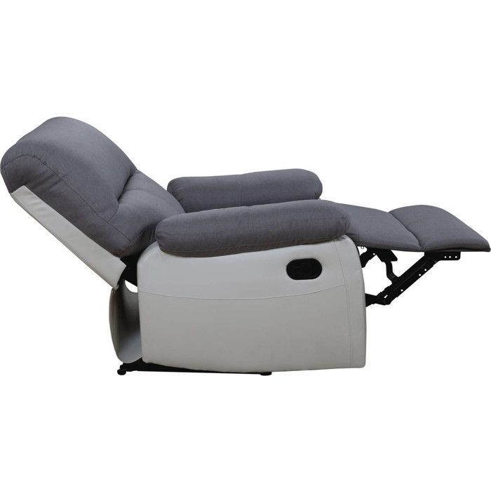 Fauteuil Relax Lincoln Gris - Inclinable Manuellement - Rembourrage Mousse - 160 Kg Max - Pour Salon, Bureau, Chambre