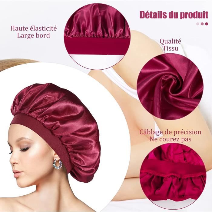 Lot De 2 Bonnets En Soie Pour Femme Endormie, Tresses De
