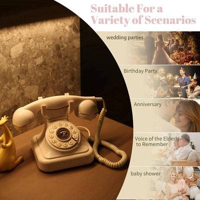 Losueeun Téléphone Message Audio Rétro Bleu - Livre D'Or Vocal Mariage Et Anniversaire