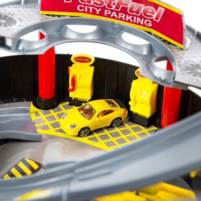 Garage à jouets - Garage 4 étages - Inc. 4 Véhicules - 1 Hélicoptère - Parking Ville - XL