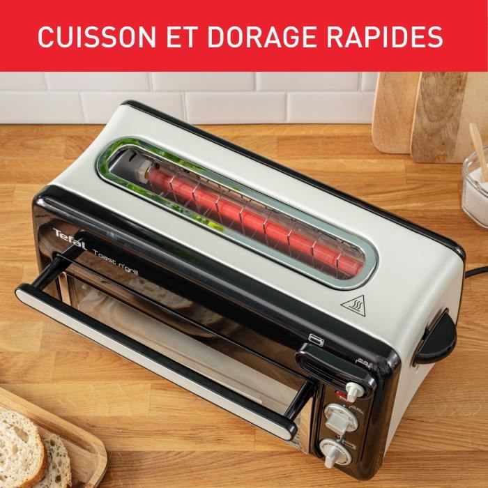 TEFAL Grille-pain et mini-four, Acier inoxydable, 6 niveaux de dorage,  Température du grill jusqu'à 210°C, Toast N Grill TL600810 - Cdiscount  Electroménager