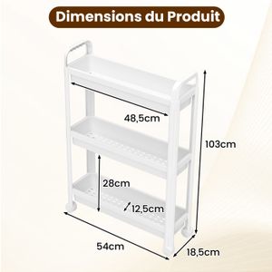 Relaxdays Chariot de Cuisine, 2 Niveaux, desserte, HLP : 38 x 39,5 x 21,5 cm, Salle de Bain, Bureau, Noir