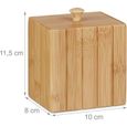 10022232 Boîte de Rangement Bambou Couvercle Boîte en Bois Rangement Cuisine Bijoux Hxlxp: 11, 5 x 10 x 8 cm, Bambou, Nature, [309]-0