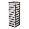 IRIS OHYAMA Tour de rangement 10 tiroirs - Plastique - Noir - 40 L - 35,5 x 26 x 82 cm-0