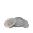 Twistshake Lot de vaisselle Mini-Bébé-Assiette Ventouse+Set de Table MINI(31x17)-Assiette alimentaire de sevrage  sans BPA-6m+-Gris-0