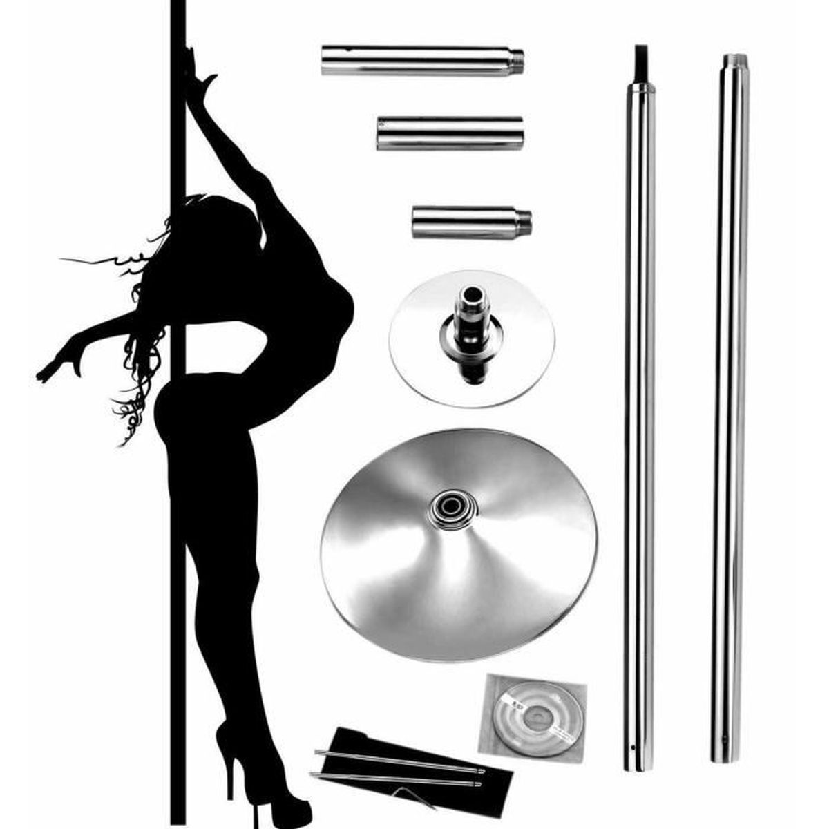 Pôle De Danse VEVOR - Statique Et Rotatif, Support 200kg | Professionnel