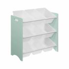 SWEEEK Meuble de rangement pour enfant avec 9 casiers. vert céladon - Tobias - MDF décor bois naturel. 64x29.5x60cm