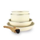 MENASTYL Set de 5 pieces cuisson en aluminium recycle creme