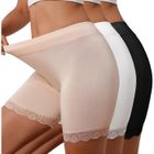 AUTREMENT 3 Pièces Shorty Femme Anti Frottement Cuisse, Invisible Boxer Shorts Culotte de Sécurité Panty Dentelle Garniture