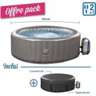 POOLSTAR Spa gonflable rond NetSpa IZY - 2+1 places - Gris - 100 buses d'air