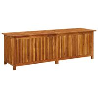 Coffre boîte meuble de jardin rangement 175 x 50 x 58 cm bois d acacia solide