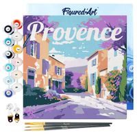 Figured'Art Mini Peinture par Numéro Adulte 20x20cm avec cadre Printemps en Provence - Petit Format Kit de Loisir Créatif