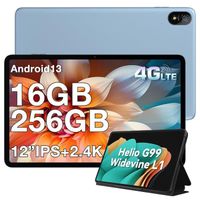 Blackview Tab 18 Tablette Tactile 12" 2.4K 16Go + 256 Go G99 7680mAh 16MP Android 13 Dual SIM 4G Tablette PC GPS - Bleu