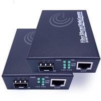 Elfcam® - Convertisseur Fibre Ethernet, Convertisseur RJ45 Gigabit-Module mini-GBiC SFP (1,25G SFP Port) Multimode-Monomo(Lot de 2)