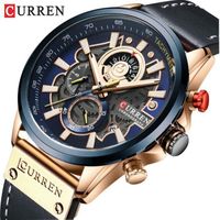 Montre Homme - hommes montres de sport analogique marque de luxe Date horloge à Quartz bleu montre pour hommes