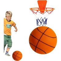 Silent Basketball,Basket Silencieux Avec Panier,Basket-ball Doux Et Muet Pour Diverses Activités D'intérieur orange n°3 + panier