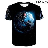 T-shirt pour dessin animé,Alien film T-shirt hommes femmes enfants Streetwear T-shirt 3D impression T-shirt mode été court Slevee d