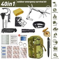 Kit de Survie d'urgence 40 en 1 Multi-Outils De Survie Vitesse Kit pour La Randonnée Camping Hunting Adventures