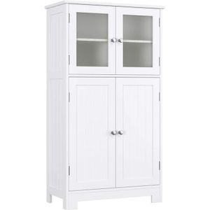 Armoire De Toilette Murale Avec Miroir - 2 Portes, 2 Étagères, Blanc, MDF, 56x13x58 Cm (Salle De Bain)